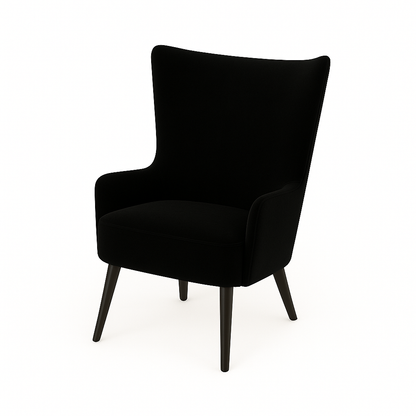 Fotoliu catifea NEAGRA | model LAURA