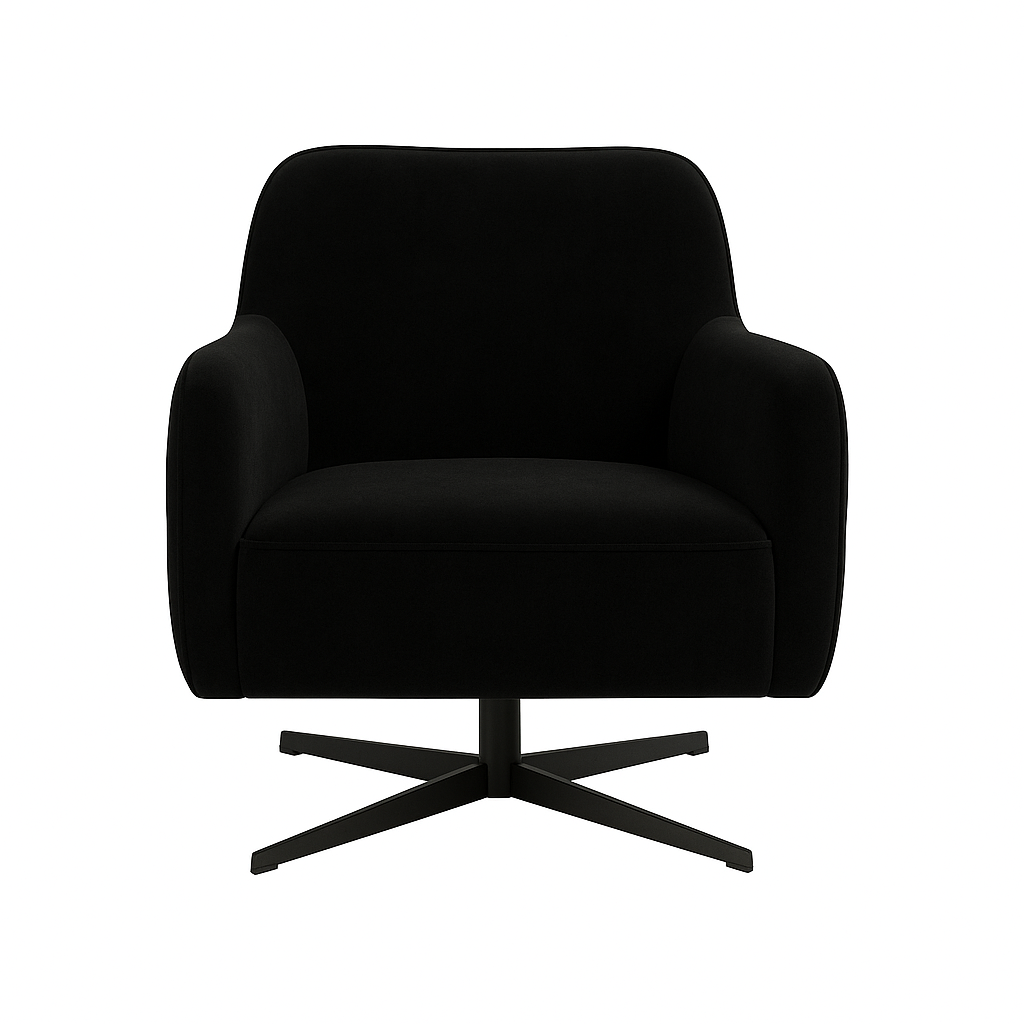 Fotoliu catifea NEAGRA | model RICO