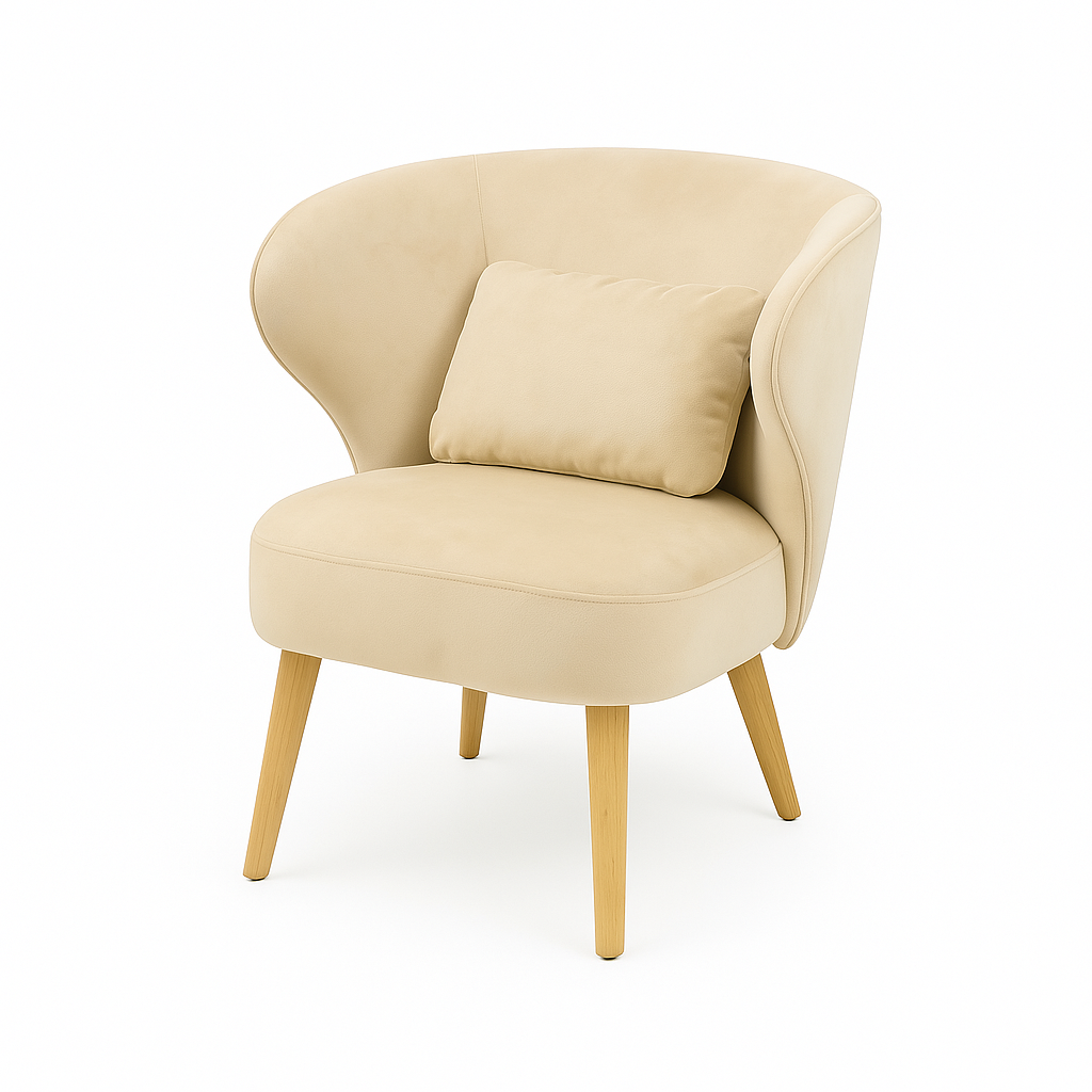 Fotoliu catifea CAPRICE culoare BEJ