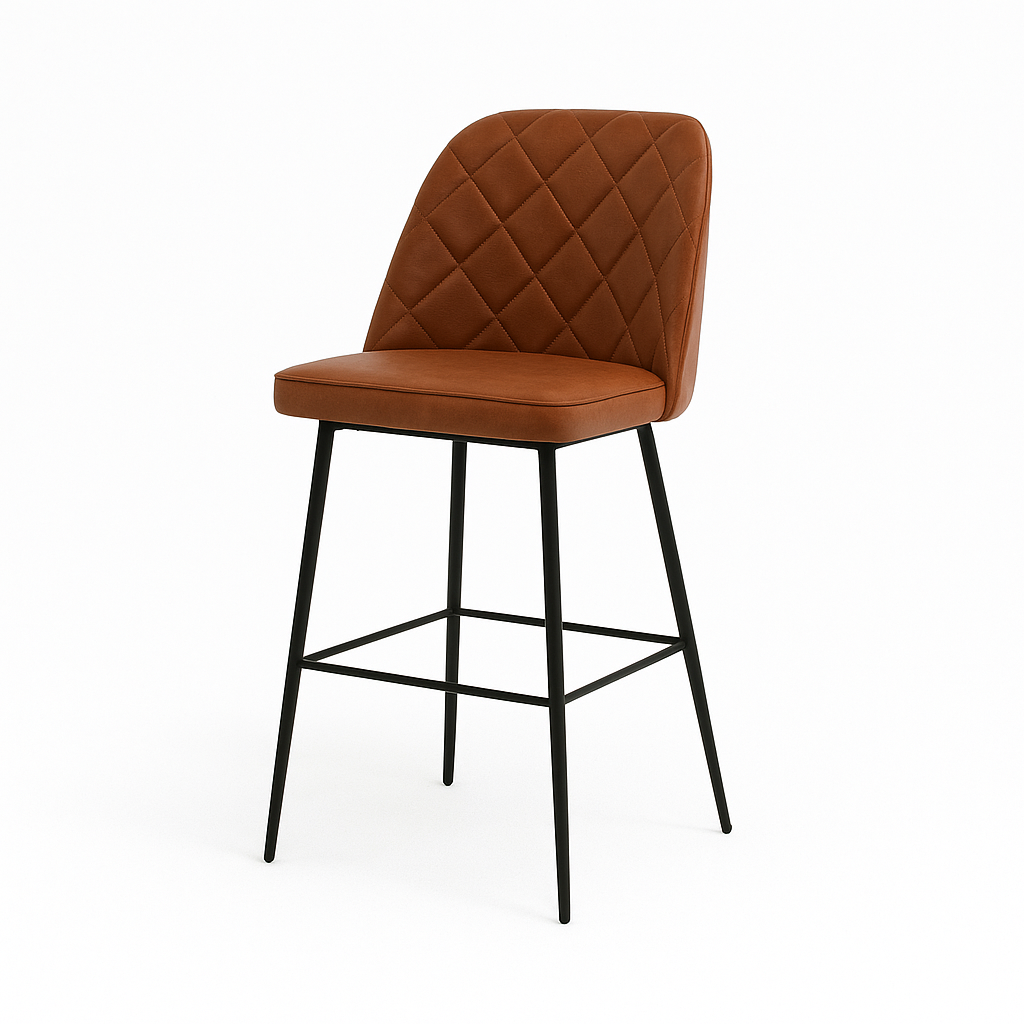 Scaun bar piele naturala GALBENA | model FOX