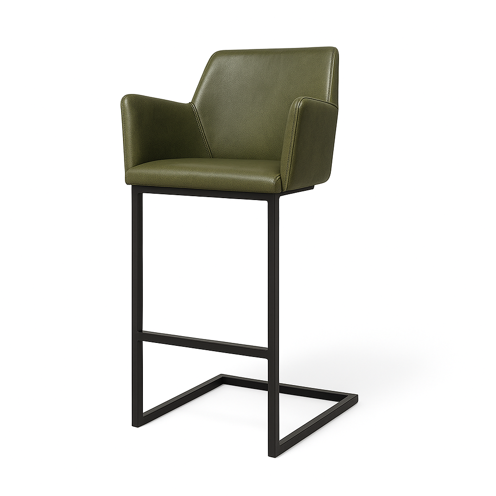 Scaun bar piele VERDE | model GIAN