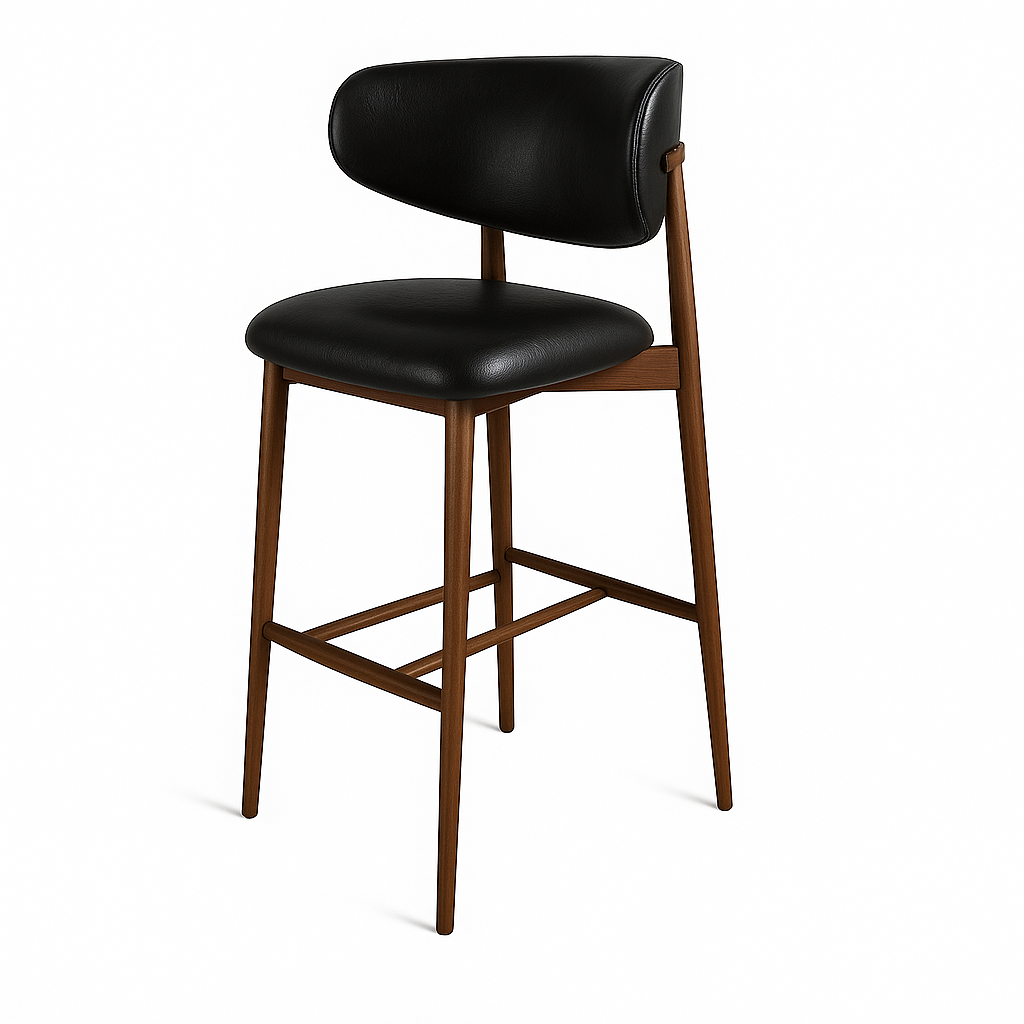 Scaun bar piele NEAGRA| model OLE