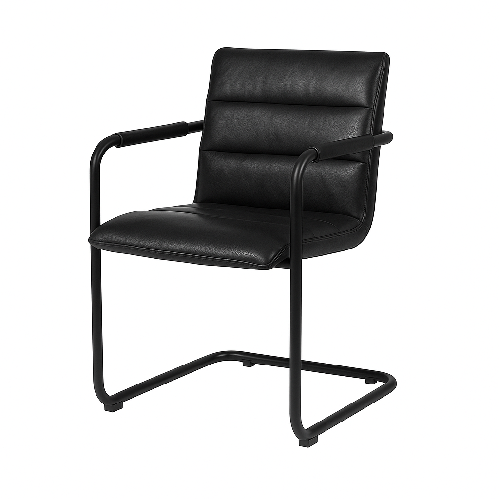 Scaun piele NEAGRA | model FLOR