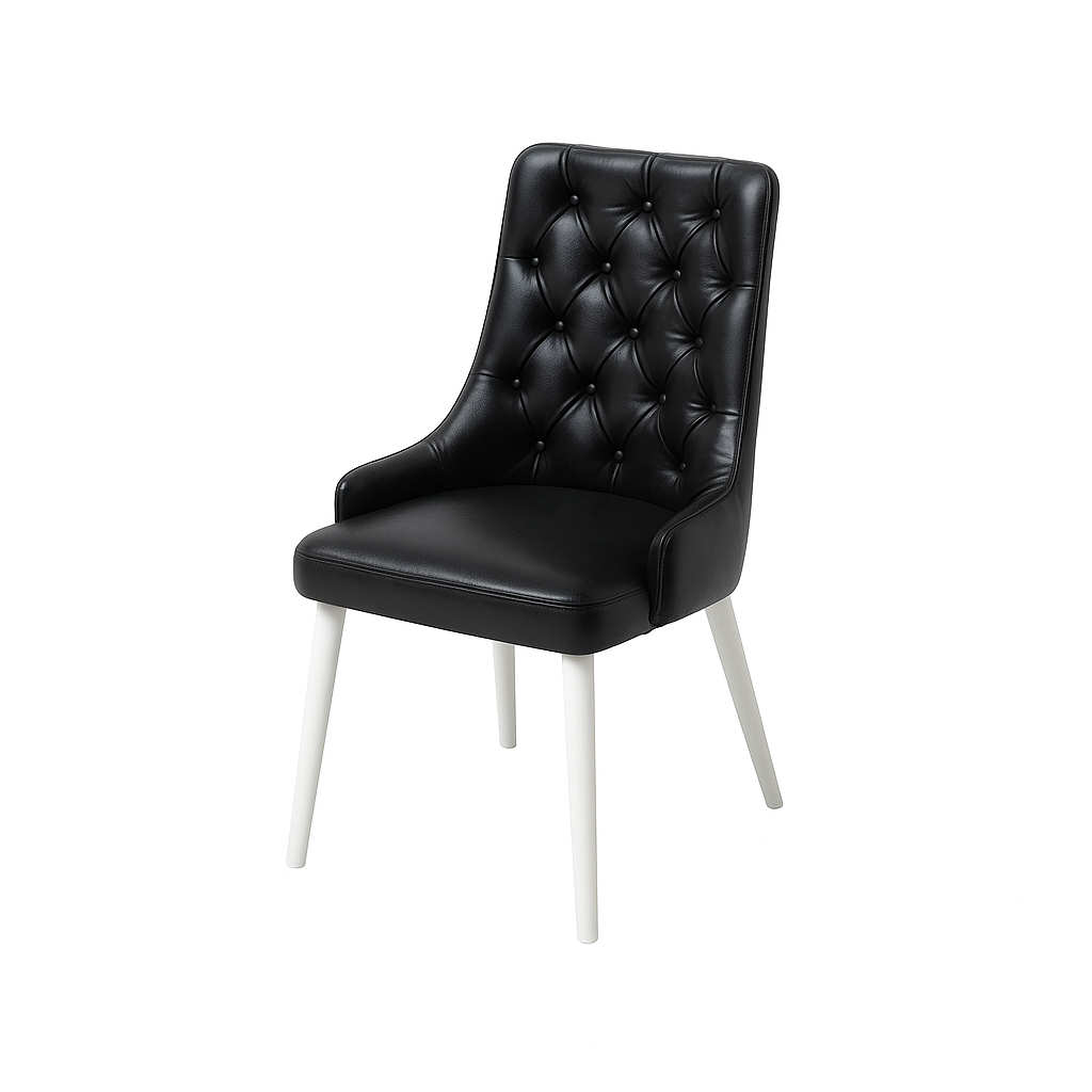 Scaun piele NEAGRA | model TAO