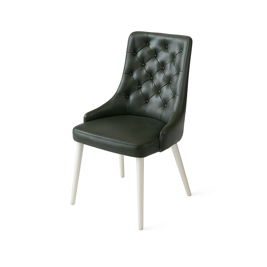 Scaun piele NEAGRA | model TAO